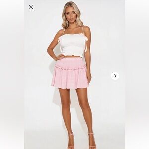 Pink Ruffled Women's Skirt Sz L nwt